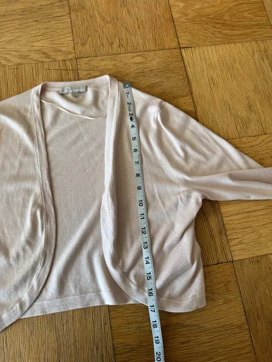 HOBBS London Carrie Bolero Shrug Shoulder Cardigan Sweater Light Pink Large - Picture 8 of 9
